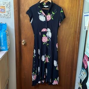 Emily & Fin ModCloth Navy floral midi maxi dress